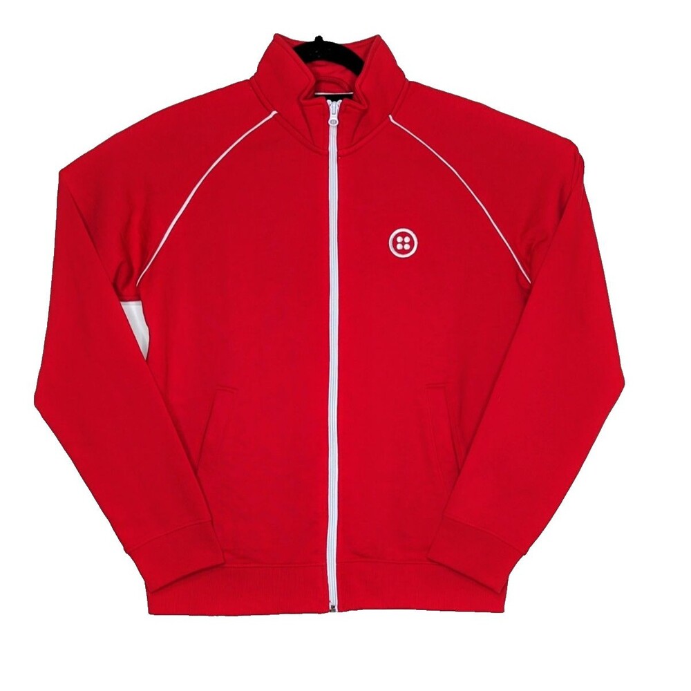 Twilio Mens Medium Embroidered Logo Full Zip Tech Promo Red Jacket